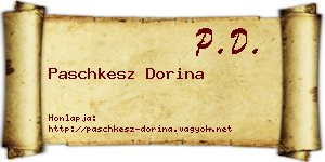 Paschkesz Dorina névjegykártya